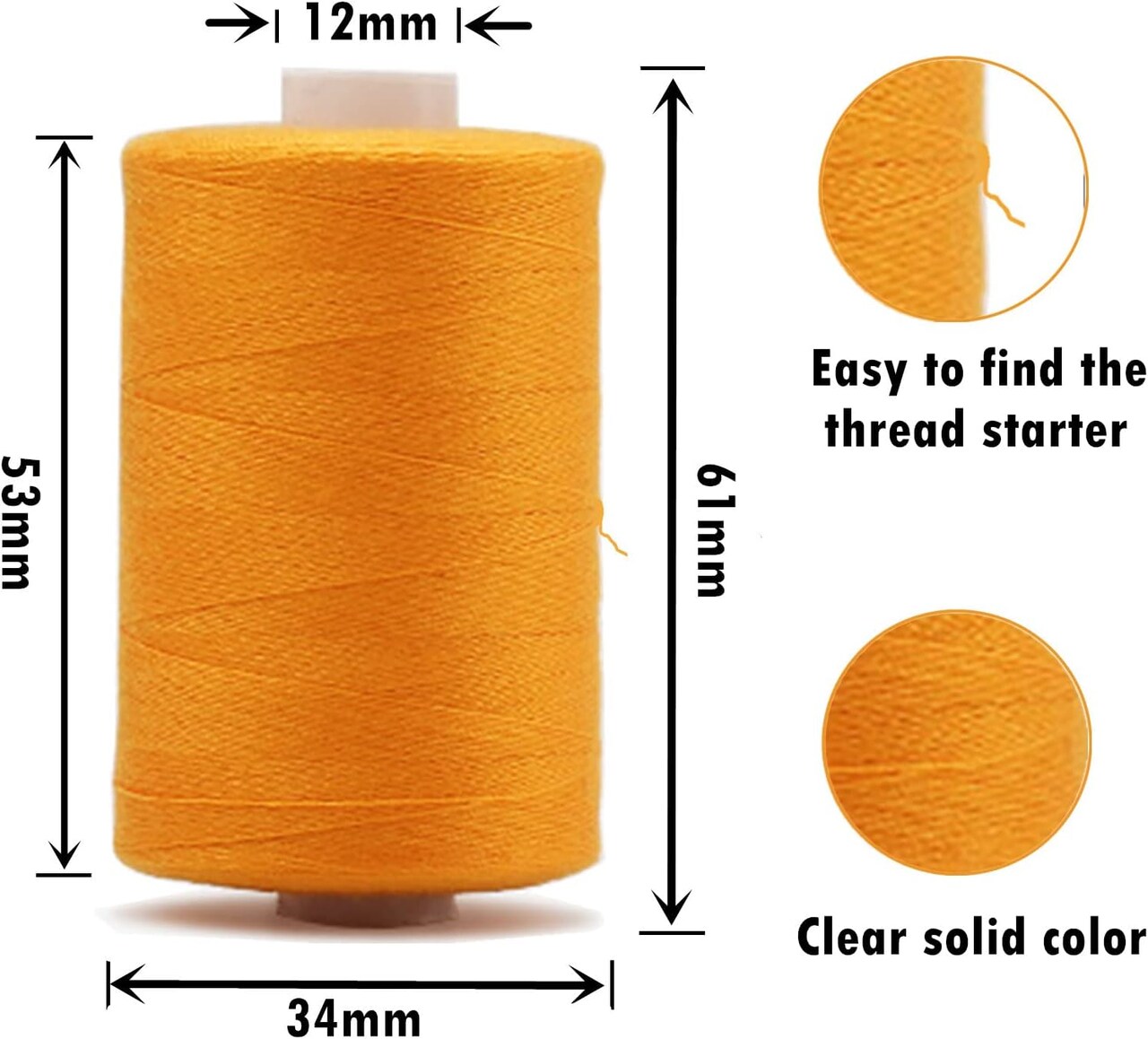 All Purpose Sewing Thread, 42 Spool Assorted 1000 Yards Polyester Threads for Sewing, Handy Polyester Sewing Threads for Sewing Machine - 42 Colors